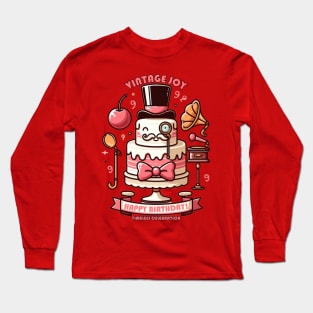 vintage birthday cake Long Sleeve T-Shirt